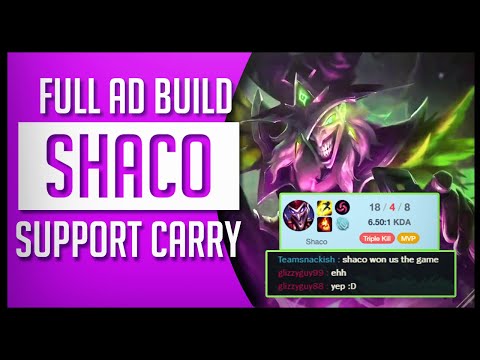 SHACO SUPPORT 10.15 FULL AD CARRY MODE - League of Legends