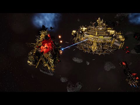 Imperial Fists vs Orks - Massive Battle - Battlefleet Gothic Armada 2