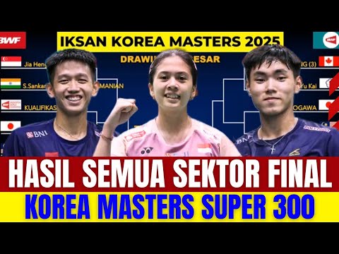 COMPLETE RESULTS OF ALL SECTORS OF THE KOREA MASTERS 2025 SUPER 300 FINAL TODAY.