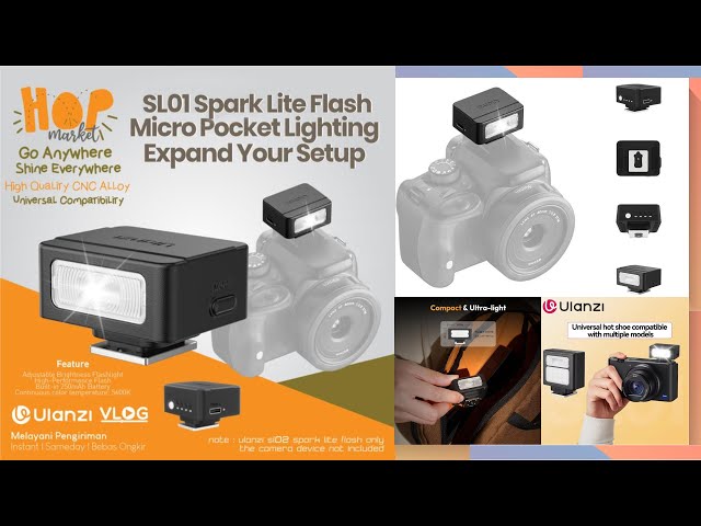 Vídeo relacionado con ULANZI SL01 Mini Flash de Cámara, GN8 6500K, Speedlite Manual, 4 Niveles de Potencia (1/8~1/1), Compatible con Nikon, Sony, Fujifilm, Panasonic, Diseño Compacto y Portátil, Carga Rápida Type-C