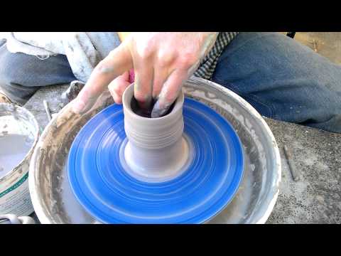 Fixing Wobbly Walls - How to Push Clay Back Down the Walls Throwing Pottery