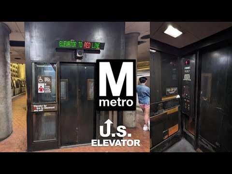 Modded US hydraulic elevator at the Gallery Place Chinatown Metro Station in Washington DC