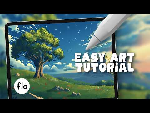 Landscape Painting for BEGINNERS in Procreate - Easy Tutorial