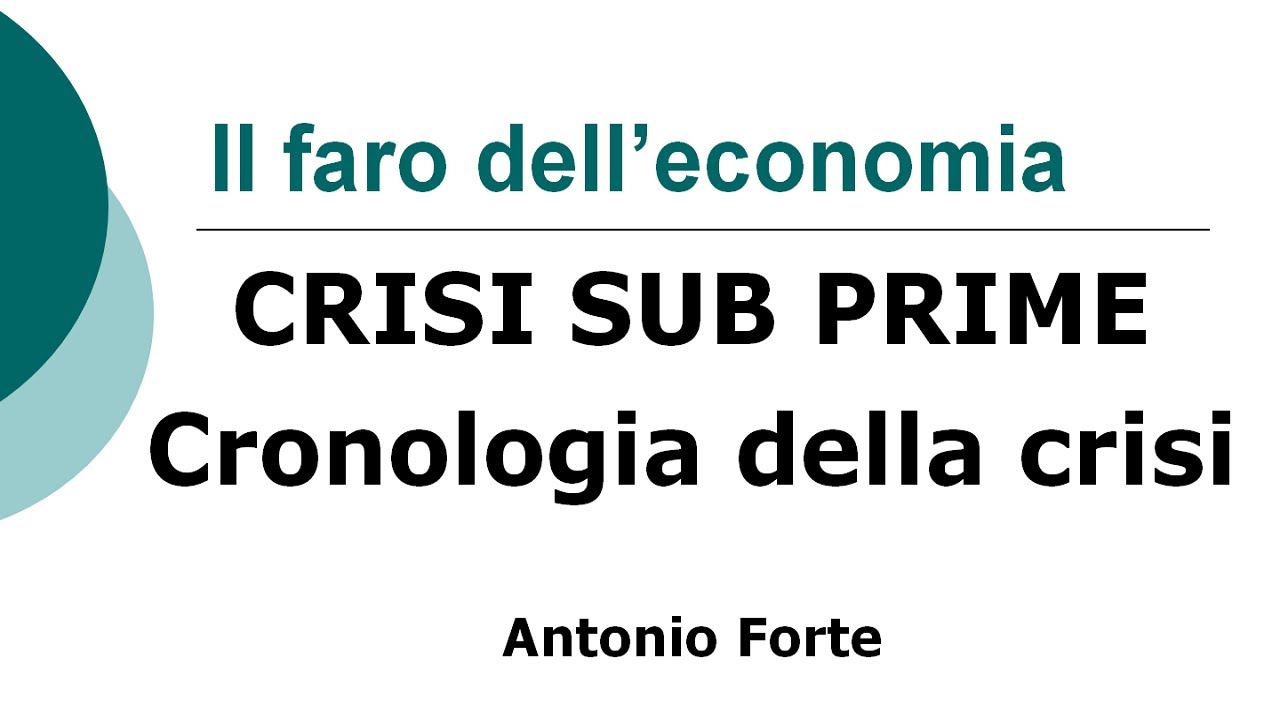 La Crisi Subprime, cronologia della crisi!