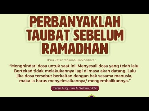 bertaubat sebelum datang ramadhan |  ustadz mardoni Saputra Lc
