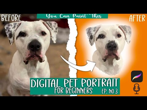 Wie man ein digitales Haustierporträt in PROCREATE erstellt | Anfänger-Tutorial | Ölgemälde-Effek...