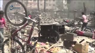 Video footage uploaded online purported to show the devastation in Douma.
