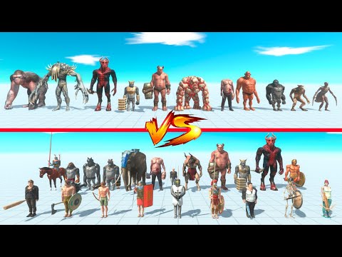 Humanoid Team vs Weapon Team - Animal Revolt Battle Simulator