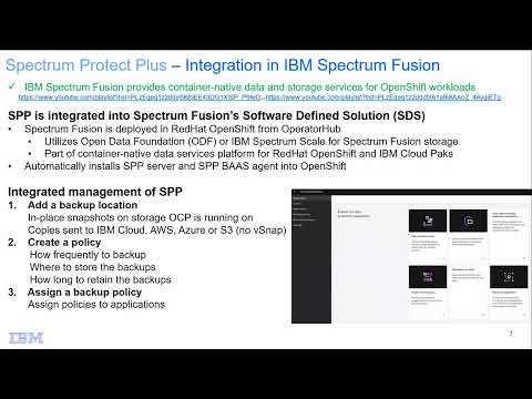 IBM Spectrum Protect Plus integration in IBM Spectrum Fusion - Demo