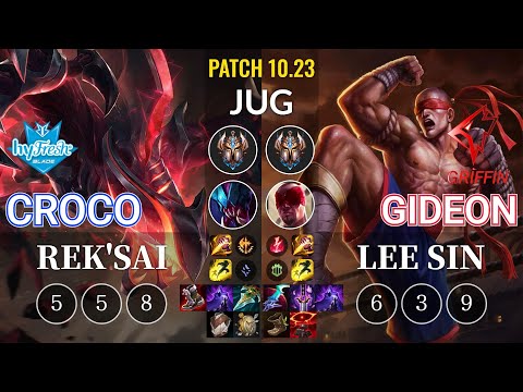 hyF Croco Rek'Sai vs GRF GIDEON Lee Sin Jungle - KR Patch 10.23