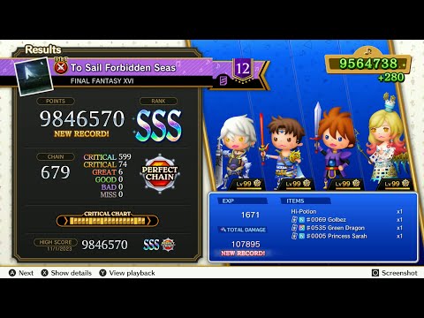 Theatrhythm Final Bar Line : FFXVI - "To Sail Forbidden Seas" - Supreme Difficulty Perfect Chain