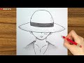Easy Anime Drawing How To Draw One Piece Luffy Step By Step Easy Drawing For Beginners