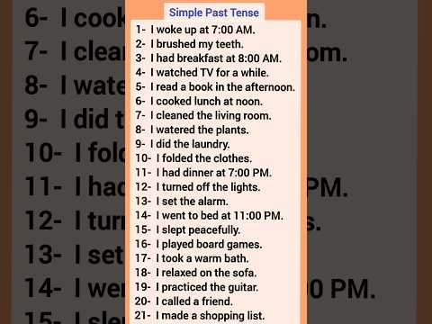 Simple Past Tense #learnenglish #shorts