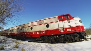 preview picture of video 'WSOR 101, E9 Biz Train at Davis Junction, GoPro Bonus View, on 3-3-2013'