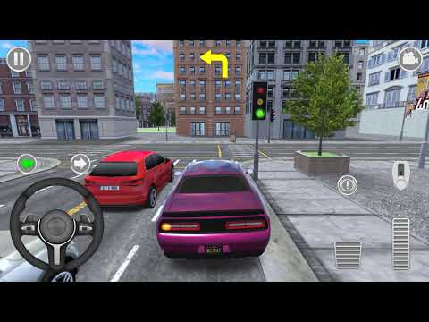 City Car Driving - Purple Muscle Car Game Android iOS Gameplay #1
