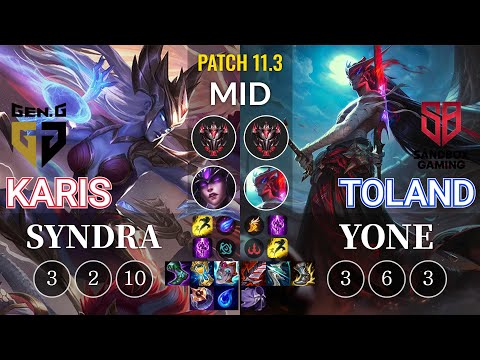 GEN Karis Syndra vs SB.A TolanD Yone Mid - KR Patch 11.3