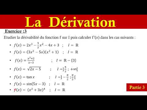 dérivation d'une fonction : dérivabilité sur un intervalle ; exercice corrigé ; partie3 ; 1bac