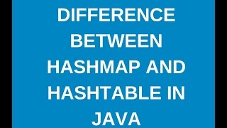 Differences between Hashmap and hashtable in java?