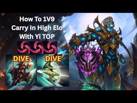 HOW TO 1V9 CARRY IN HIGH ELO WITH MASTER YI TOP.
