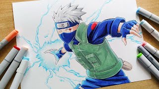 How to Draw Kakashi using Chidori - Naruto | Step By Step Tutorial