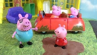 Peppa Pig Muddy Puddle Car  Toys Video Parody