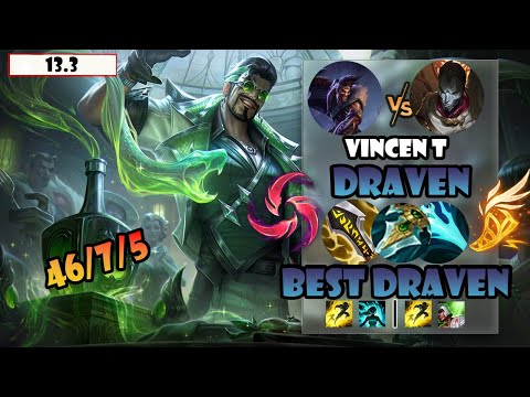 ENG SUB【Vincent Draven】S12 CN Best Draven Vs Jhin | 46 Kills