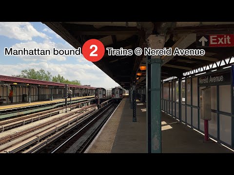 MTA New York City Subway Bombardier R142 2 Local Train @ Nereid Avenue