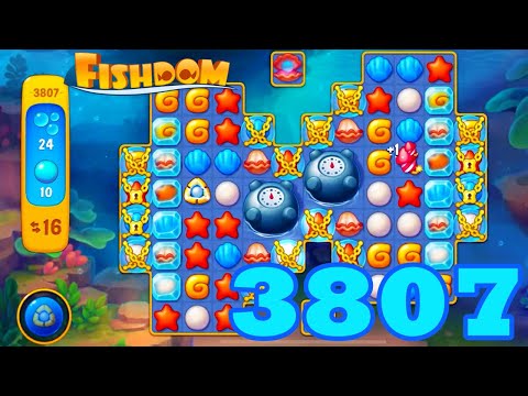 Fishdom Level 3807 HD Walkthrough | 3 - match puzzle game | gameplay | android | GameGo Game | IOS