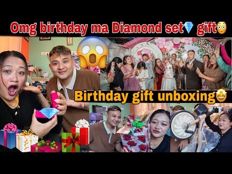 Shreewanshree xoriko Birthday Gift Unboxing 😍 Diamond Set Gift 💎 ||Family Reaction 😍