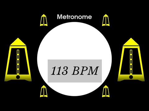 113 BPM Metronome - Allegro - 1080p - TICK and FLASH, Digital, Beats per Minute