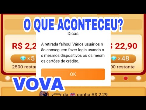 A RETIRADA FALHOU! Aplicativo Vova erro no Saque para Conta Paypal \Money no Paypal/
