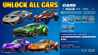How To Get ALL Rocket League Cars NOW FREE In Fortnite! (Lamborghini STO, Lightning McQueen & More)