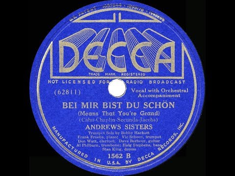 1938 HITS ARCHIVE: Bei Mir Bist Du Schoen - Andrews Sisters