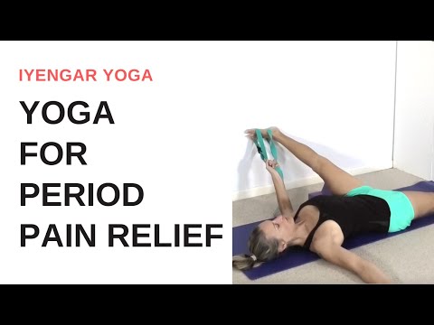PERIOD time yoga for PAIN RELIEF - helpful poses for menstrual cycle | Iyengar yoga