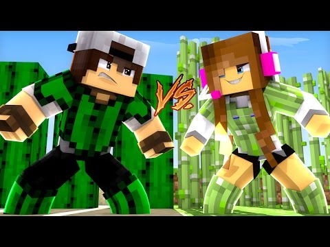 Minecraft: CORRIDA PVP - CACTOS vs CANA DE AÇÚCAR!