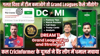 DC vs MI Dream11 Grand League Team Prediction, MI vs DC Dream11, Delhi vs Mumbai Dream11: Fantasy