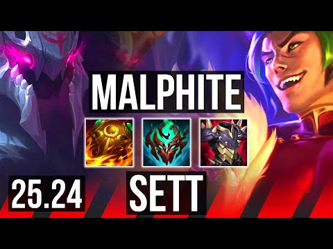 MALPHITE vs SETT (TOP) | Good KDA: 7/1/10, 35K damage | KR Master | 25.24