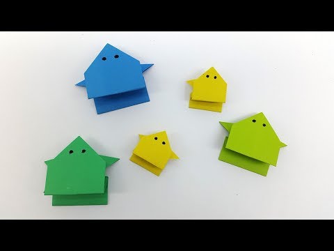 Paper Frog that jumps far - How to make an Origami Frog easy step by step