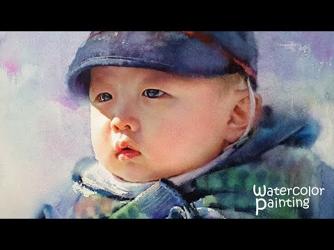 아기 watercolor painting