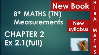 8th maths chapter 2 exercise 2.1 full answers measurements tn samacheer