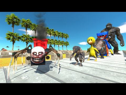 Choo Choo Charles COCONUT ISLAND DEATH RUN - Animal Revolt Battle Simulator