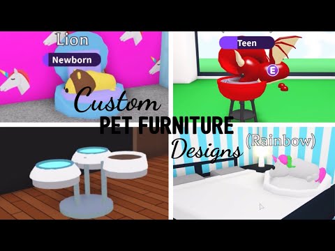 10 Custom PET FURNITURE Design Ideas & Building Hack (Roblox Adopt me) | Its SugarCoffee Video