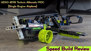 YouTube thumbnail: LEGO 42118 Technic Alternate MOC (Single Engine Airplane) - LEGO MOC Speed Build Review
