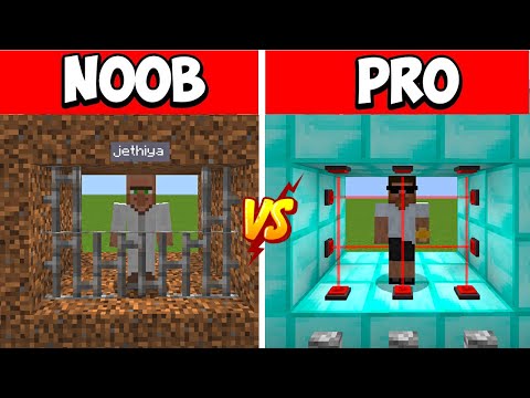 Minecraft NOOB vs PRO : SAFEST SECURITY TUNNEL BUILD CHALLENGE WITH JETHIYA