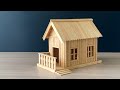 How To Make A Simple Ice Cream Stick House For School Project Tutorial For Beginner