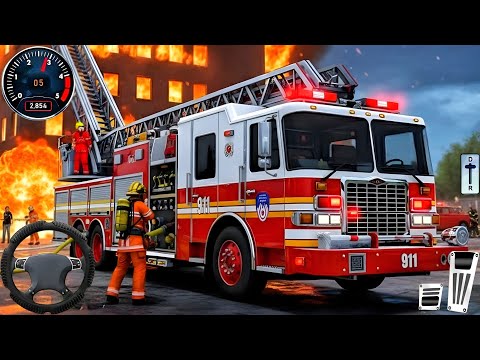 Fire Truck City Rescue Simulator - 911 US Fire Truck Driving 3D 2025 - Android Gameplay