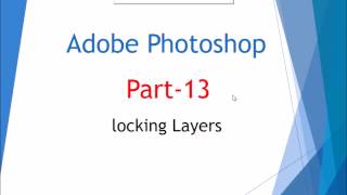 Locking Layers in Adobe Photoshop cs6