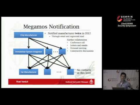 USENIX Security '13 - Dismantling Megamos Crypto: Wirelessly Lockpicking a Vehicle Immobilizer