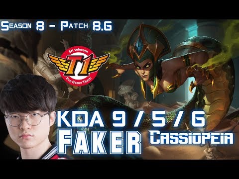 SKT T1 Faker CASSIOPEIA vs RYZE Mid - Patch 8.6 KR Ranked