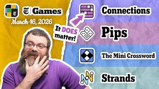 NYT Connections, Pips, Mini Crossword, and Strands | March 16, 2026